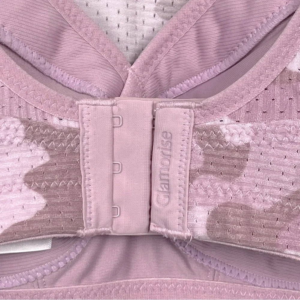 Glamorize pink camo print Custom Control Sports Bra, 36B.